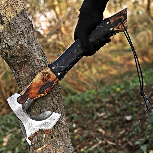 Camping Hatchet Axe with Leather Sheath